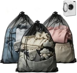 3 stuks wasnet met koordstopper, trekkoord voor wasmachine 70 x 90 cm - ShopVlot — thumbnail 1