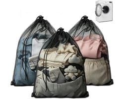 3 stuks wasnet met koordstopper, trekkoord voor wasmachine 70 x 90 cm - ShopVlot