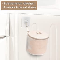Wasmachine waszakken - waszak - Wasmachine Zakken Set - 6 Stuks - Met Borduur-iconen - Beige Mesh Waszakken - voor Fijne Was - Bescherming Kleding - Lingeriezakjes - Duurzaam Polyester — thumbnail 3