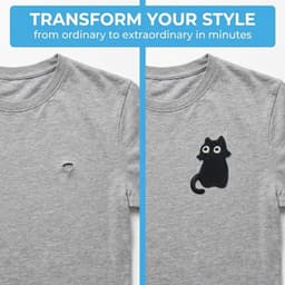 Set van 6 Schattige Zwarte Kat Knijpers, Handige Patches voor Strijken en Naaien, Creatieve Dierlijke Patches voor Kleding en Accessoires — thumbnail 2