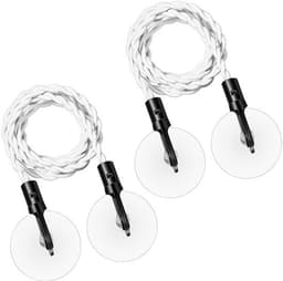 2-delige draagbare, intrekbare waslijn met haken en zuignappen, kampeeraccessoires voor gebruik binnen en buiten in hotels (wit) — thumbnail 1