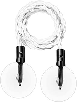 2-delige draagbare, intrekbare waslijn met haken en zuignappen, kampeeraccessoires voor gebruik binnen en buiten in hotels (wit) — thumbnail 2