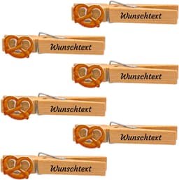 Wasknijpers BREZEL, 6 stuks, voor Oktoberfest, verjaardag, bedrijfsfeest, bruiloft, naambordje — thumbnail 1
