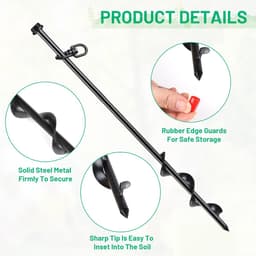 SnelShoppen - Grondankers voor Trampoline en Tent - Robuuste en Stabiele Grondankers van Hoogwaardige Koolstofstaal - Spiralen voor Versterkte Grip - — thumbnail 3