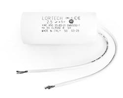 Permanent condensator 2.5 µF - Ø 25 mm x 55 mm - IMQ en CE gecertificeerd - Geschikt voor elektromotoren - ShopVlot