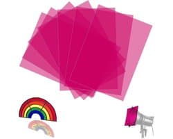 7 stuks filters A4 29,7 x 21 cm gelatine fuchsia transparant boven elkaar stapelbaar voor ledlicht Studio Flash kleurcorrectie, doe-het-zelf