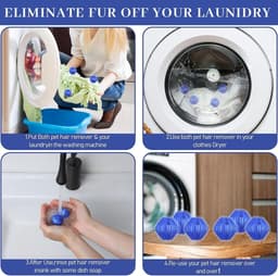 12 stuks dierenhaarverwijderaar in de wasmachine herbruikbare pluisballen in de wasmachine voor kattenontharing, pluisjes en pluisjes voor de wasverzorging — thumbnail 4