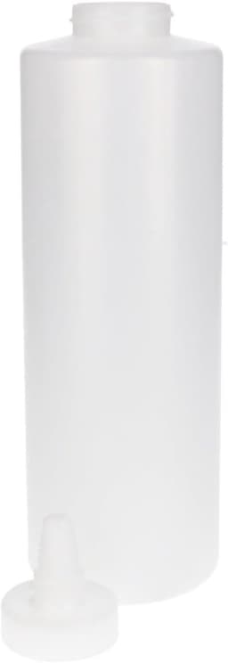 6 x Knijpbare Doseerfles 750 ml mat doorzichtig met Tuitdop naturel- BPA Vrij - Niet Breekbaar - Plastic Flesjes Navulbaar - Met Dop - Lege Flessen - 6 stuks — thumbnail 4