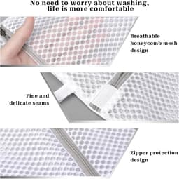 Mesh Waszakken Set van 3 - Ademende Lingerie Zakjes met Ophanglus voor Ondergoed, Bh's en Baby Kleding — thumbnail 5