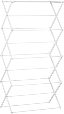 Droogtoren Opvouwbaar 74 x 35 x 144 cm Metaal ABS Wit Met 8 Lagen En 10 Ophangstangen Voor Compact Binnen Drogen En Ruimtebesparend Opbergen — thumbnail 3