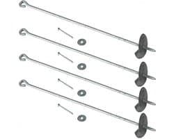 Set van 4 Grondankers - Gegalvaniseerd - 60 cm