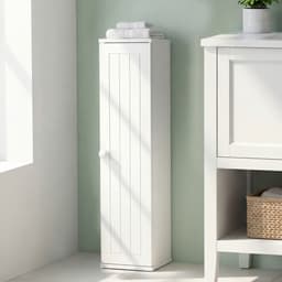 SureDeal® - Badkamerrekk - Vrijstaand Tissue Kast - Afneembare Planken Wit - 17x16x69 cm - Wit — thumbnail 3