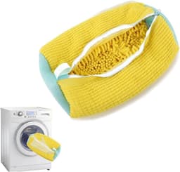 Schoen wasmachine tas, schoen tas voor wasmachine, trainer wasmachine tas, premium rits, duurzame schoen wassen zak voor canvas sneakers, herbruikbare schoen schoonmaken waszak, Geel — thumbnail 1