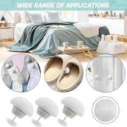 20 Stuks Witte Dekbedovertrekclips 3 × 2,5 cm Anti-slip Clips Met Knopen – Voor Dekbedovertrekken, Lakens, Gordijnen, enz. — thumbnail 3
