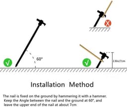 Tentankerset voor vloerbevestiging - 12 stuks 25 cm grondankers van staal - oranje - stabiliteit voor tenten op harde ondergronden. — thumbnail 5