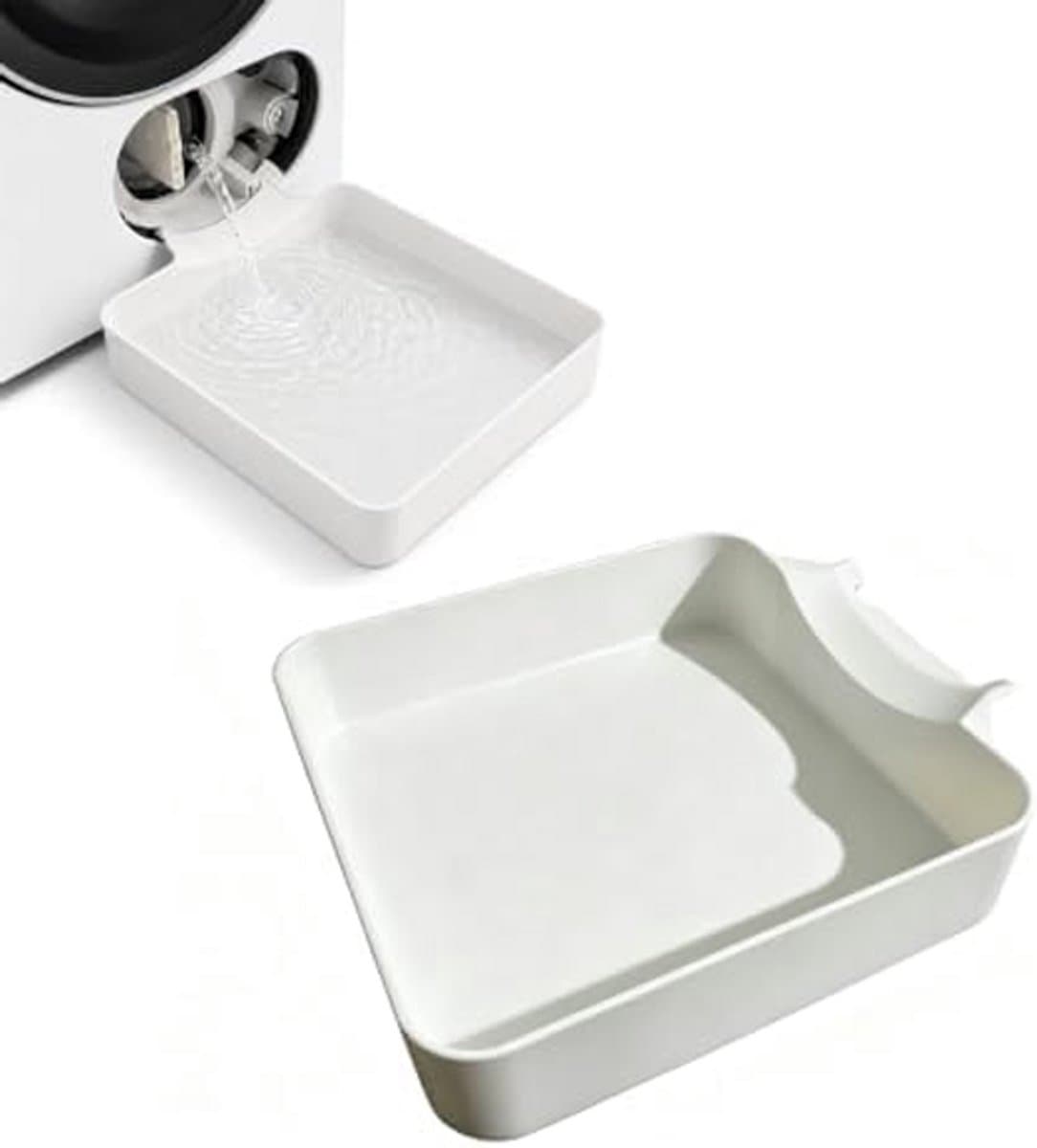 Lekbak Wasmachine - Opvangbak - Universele Wasmachine Lekbak -Afvoerbak Voor Wasmachines - 17.8 × 17.8 × 5 Cm - Eenvoudig Te Installeren - Afvoer Van De Wasmachine - Afvoerbak - Geschikt Voor Appartementen, Garages En Huurwoningen - Wit — afbeelding 1