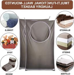 Vouwbare Hangende Waszakken - 2 Stuks met RVS Deurhaak en Zuignap voor Thuis en Reizen, Ideaal voor Kleding en Wasgoed — thumbnail 2