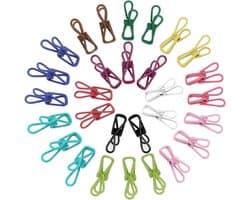 Roestvrijstalen Wasknijpers en Handdoekclips - Multifunctionele Set van 30 Kleurige Wasknijpers voor Thuisgebruik en Camping