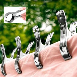 Towel Clips, 20-Piece Clothespins, Strong Clips, Stainless Steel Clothespins for Drying Clothes, Beach Towels, Bath - ShopVlot — thumbnail 2