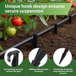 Grondankers voor druppelirrigatie 16 mm - kunststof zwart - 80 stuks - stevig en gemakkelijk te bevestigen - ShopVlot — thumbnail 3
