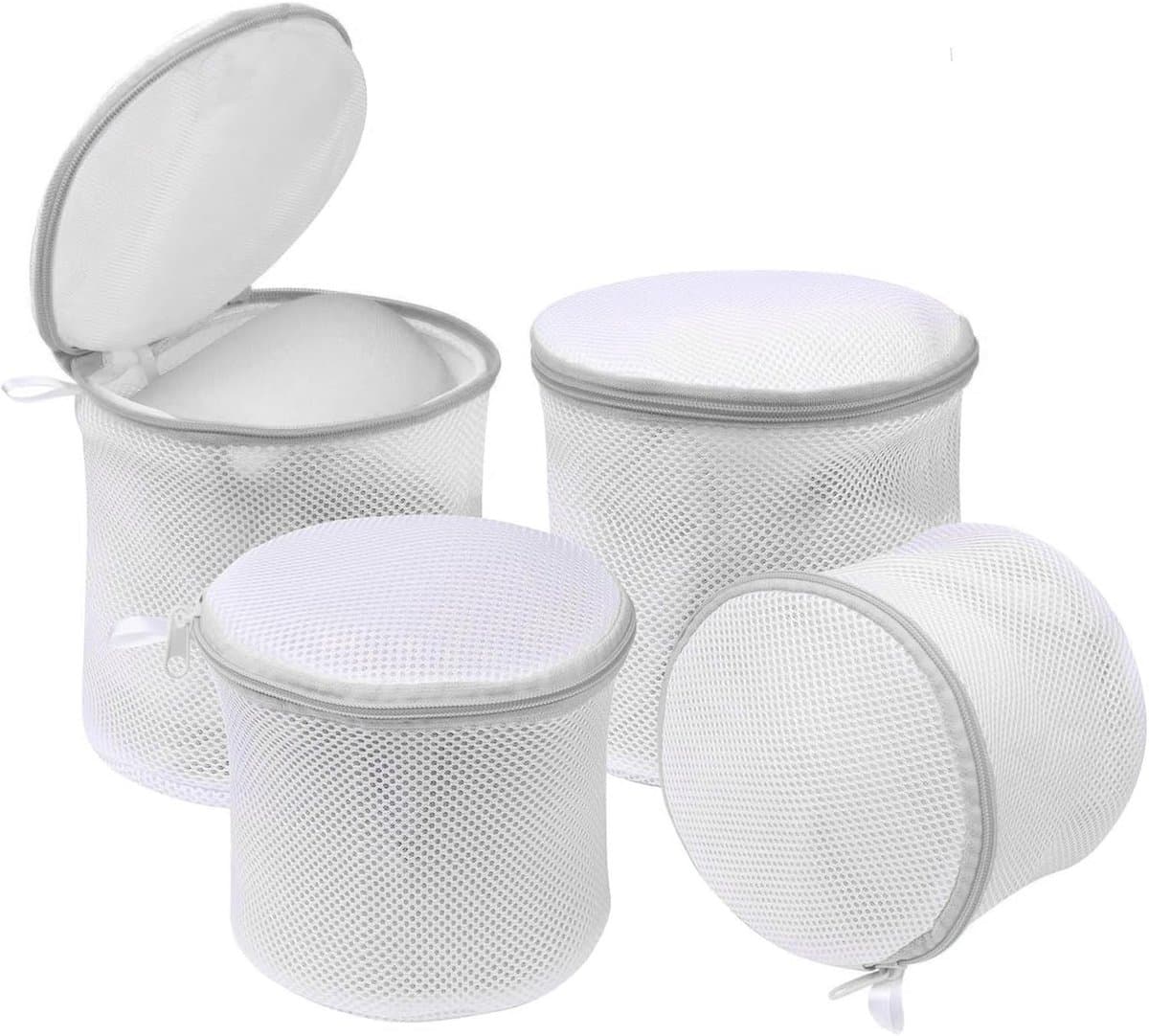 Set van 4 beha-waszakken voor de wasmachine, 18 cm x 20 cm, herbruikbare wasnetten met verborgen ritssluiting voor delicate kleding — afbeelding 1