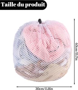 Thijox - 2 Stuks Wasnetten voor Wasmachine 30 x 40 cm - Herbruikbare Grof Mesh Waszakken met Trekkoord voor Blouse Babykleding Beha Ondergoed Sokken - — thumbnail 2