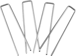 Dailygoods - 150 stuks gegalvaniseerde grondankers, 100 x 13 mm, Ø 3 mm, bevestigingsanker, grondankers van verzinkt, staal voor bevestiging van onkruiddoek, onkruidfolie, heggen, tuinvlies, omheining of — thumbnail 5