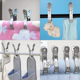 SnelShoppen - Pack van 20 Grote Strandhanddoek Clips - RVS Kledingknijpers voor Beddegoed - Multifunctionele Drogen Clips voor Camping, Tuin en Feest — thumbnail 4