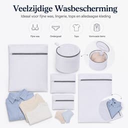 Waszakken Wasmachine - Wasnetjes met Rits - 3 Stuks 40x50 cm - Fijnmazig - Voor Lingerie en Delicate Was - Wit — thumbnail 4