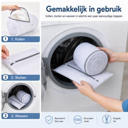 Waszakken Wasmachine - Wasnetjes met Rits - 3 Stuks 40x50 cm - Fijnmazig - Voor Lingerie en Delicate Was - Wit — thumbnail 3