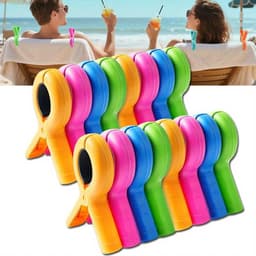 4 Stuks Strandlaken Clips – Sterke Handdoekclips en Handdoekhouders voor Strandstoel, Zwembad, Cruise en Ligstoel — thumbnail 4