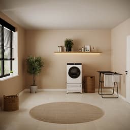 Wasophoogte® Wasmachine verhoger met lade en droogrek - Wasmachine opbouwmeubel - Wasmachine sokkel - 42cm hoog - Wit - Universeel - 65*60,5 (LxB) - Inclusief wandbeugels — thumbnail 3