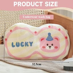 Herbruikbare waszak voor wasmachine met schattig berenontwerp voor bh's en lingerie, 32.5x19.5 cm, ideaal voor delicate was. — thumbnail 4