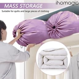 Grote Vouwbare Waszak voor Vuile Kleding - 120L Opbergtas voor Reizen en Thuis - Ideaal voor Camping en Sportactiviteiten 61 x 92 cm Violet — thumbnail 3