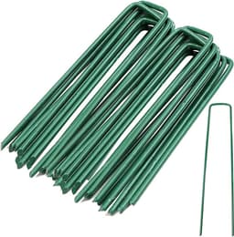 Tuingrondankers - Haringen nietjes - Buiten bevestigen - Roestwerend staal - 15 cm 20 stuks - Groen — thumbnail 1