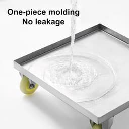 Lekbak met Wielen - Waterbak Verrijdbaar Opvangbak - Apparaten Verplaatsen - Verdikte Staalplaat - 25x25cm - Grijs — thumbnail 3