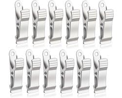12 stuks metalen mini clips - kleine krokodillen clips - stevige veerclips - geschikt voor keuken - kantoor - school - draden - kleding - handdoeken - papier - DIY projecten