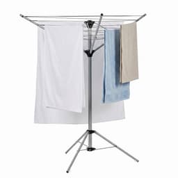 Cheqo® Droogrek Inklapbaar - Droogmolen Staand - Wasrek met Statief - Wasdroogrek Opvouwbaar - 3 Armen - Voor Camping - Voor Binnen en Buiten - Met Voet - Ruimtebesparend - Voor Balkon - Draaibaar - Mobiel - Droogparasol - Kledingdroger — thumbnail 1