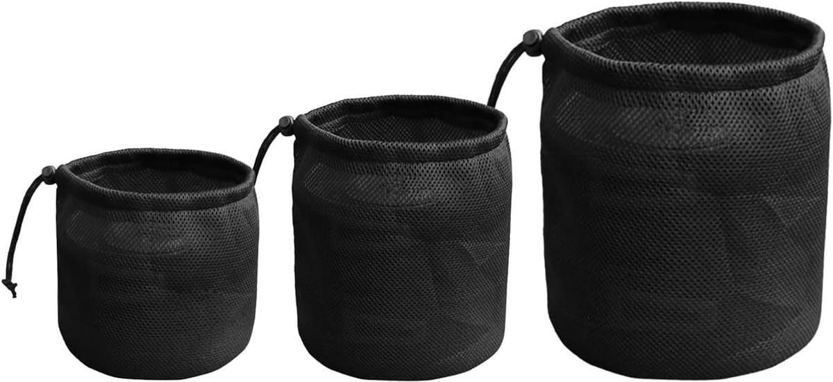 Wasknijperhouder Mesh Tas - Opbergtas Trekkoord - Buitenactiviteiten Opslag - Ademende Mesh Constructie - 29 x 35 cm - Zwart — afbeelding 1