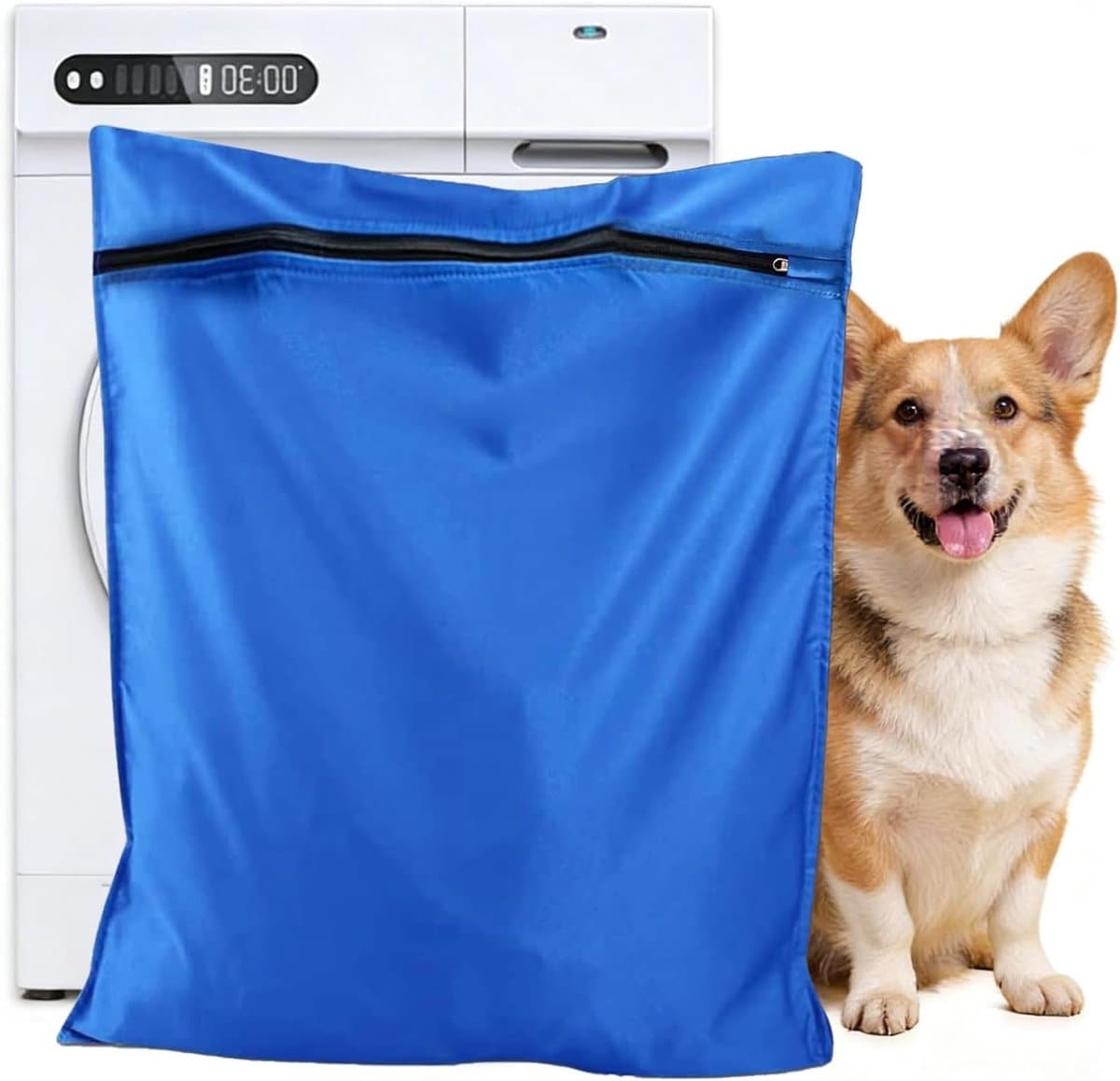 Honden- en kattenwaszak, grote waszak voor huisdieren, voorkomt haarblokkades in de wasmachine (65×70cm) — afbeelding 1