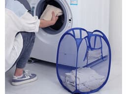 Opvouwbare Wasmand - Opbergmand 40L - Compact & Handig - Reis accessoires - Vakantie benodigdheden - Blauw — thumbnail 5