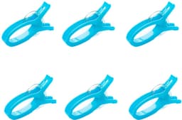 6-stuks Grote wasknijper - Plastic wasknijper - Strandhanddoekklem - Dekenklem - 16x9,5 cm - Multifunctioneel - Winddicht en draagbaar - Geschikt voor het vastzetten van strandhanddoeken, dekens, handdoeken, tapijten, enz. - Blauw — thumbnail 1