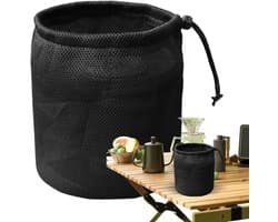 Wasknijperzak - Opbergtas Klemmen - Outdoor Organisatie - Trekkoord Sluiting - 19 x 25 cm - Zwart — afbeelding 1