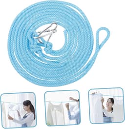 Draagbare Waslijn - Kledinglijn Touw - Reizen Kamperen - Winddicht Antislip - 500 cm Lengte - Blauw — thumbnail 5