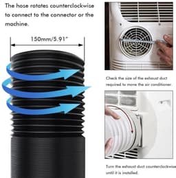 Dailygoods- Uitlaatslang Duurzaam - Flexibele Luchtafvoerslang - Afzuigslang - Voor Mobiele Airconditioning - Eenvoudig te Installeren - Bestand tegen Hitte en Slijtage - Ventilatieslang — thumbnail 5