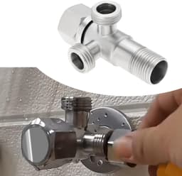 Dailygoods- Hoekventiel Dubbel 1 in 2 Uitlaten - Roestvrij Staal - Hittebestendig - Corrosiebestendig - Veilig en Duurzaam - Krasbestendig Ontwerp - Waterkraan — thumbnail 3