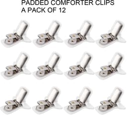 Dailygoody - Gewatteerde Troosterclips - Dekbedclips voor Dekenbevestiging - Witte Clips - Voorkomt Verschuiven - Ideaal voor Beddengoed - 12 Stuks — thumbnail 5
