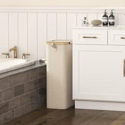 Dailygoody - Slimme Wasmand - Vouwbare Wasmand - Beige - 75 Liter - Ideaal voor Kleine Ruimtes - Perfect voor Slaapkamer en Badkamer — thumbnail 3