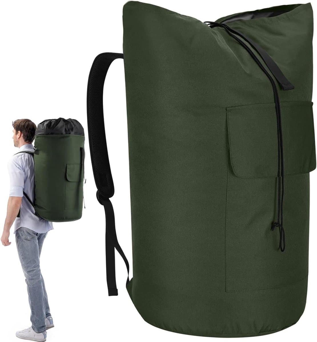 Grote Vuilwaszak XXL 115 Liter, Vouwbare Opbergtas voor Kleding, Ideaal voor Reizen en Thuisgebruik, Met 2 Verstelbare Schouderbanden — afbeelding 1