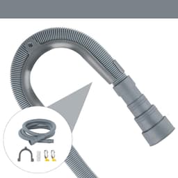 Universele afvoerslangverlenging – 1 m x 30 mm – Geschikt voor wasmachines en vaatwassers – Inclusief slangkoppeling & montageset – Grijs — thumbnail 5